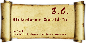 Birkenheuer Osszián névjegykártya